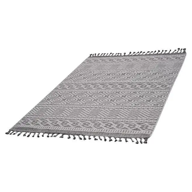 Alt view image 3 of 7 - Collection 4X6 Grey/White /Geometric Indoor/Outdoor Area Rug