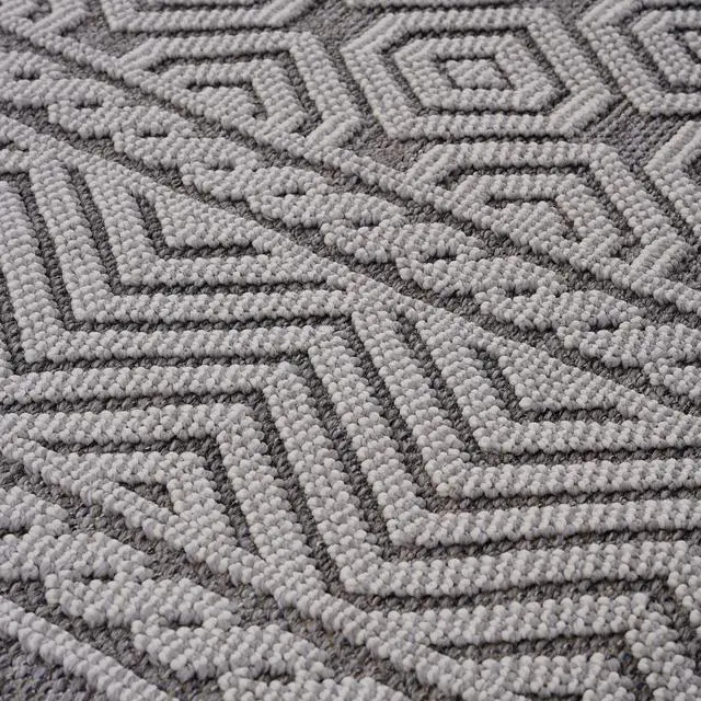Alt view image 4 of 7 - Collection 4X6 Grey/White /Geometric Indoor/Outdoor Area Rug