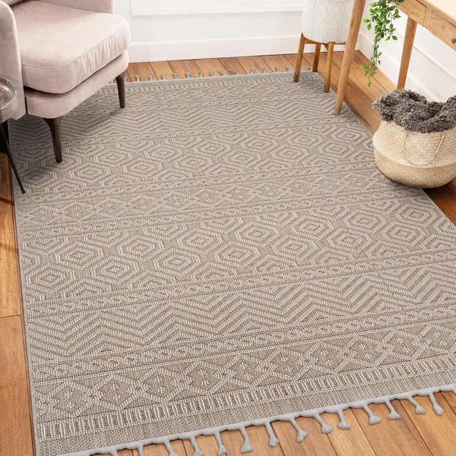 Main image of Collection 4X6 Mocha /Geometric Indoor/Outdoor Area Rug