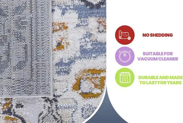 Alt view image 5 of 5 - Collection 2X3 Cream/Gold /Medallion Non-Shedding Living Room Bedroom Dining Home Office Stylish and Stain Resistant Area Rug