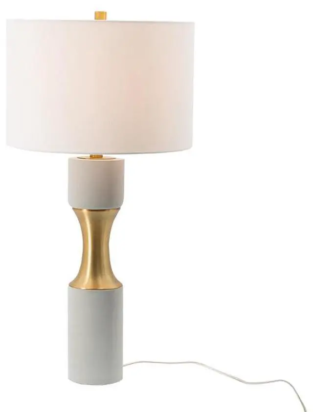 Alt view image 3 of 6 - 15x15x30" Cement with Metal Table Lamp