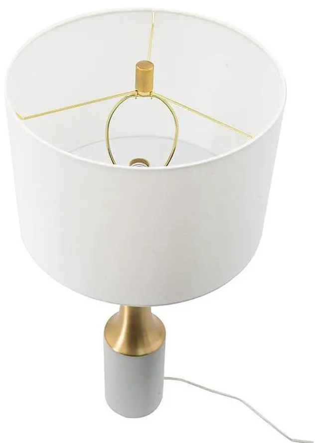 Alt view image 4 of 6 - 15x15x30" Cement with Metal Table Lamp