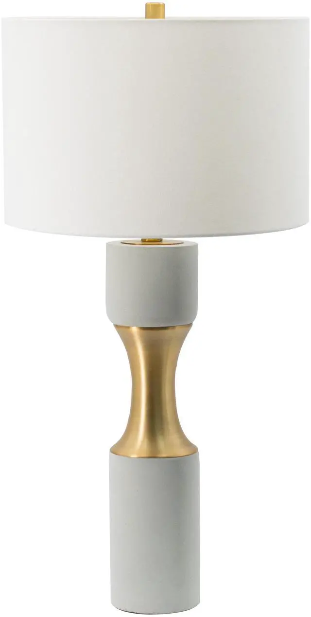 Alt view image 2 of 6 - 15x15x30" Cement with Metal Table Lamp