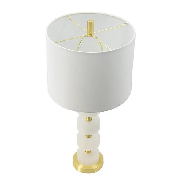Alt view image 3 of 6 - 13x13x26" Marble Table Lamp