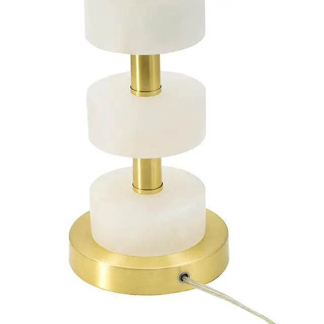 Alt view image 6 of 6 - 13x13x26" Marble Table Lamp