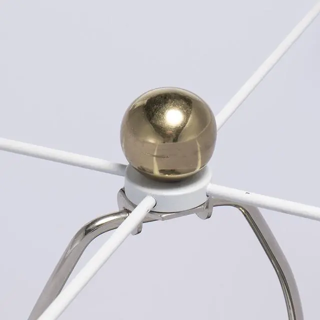 Alt view image 4 of 7 - D18x31" Round Aluminum Sheet Gold Table Lamp with White Fabric Shade(Lamp Shade Assembly Required)