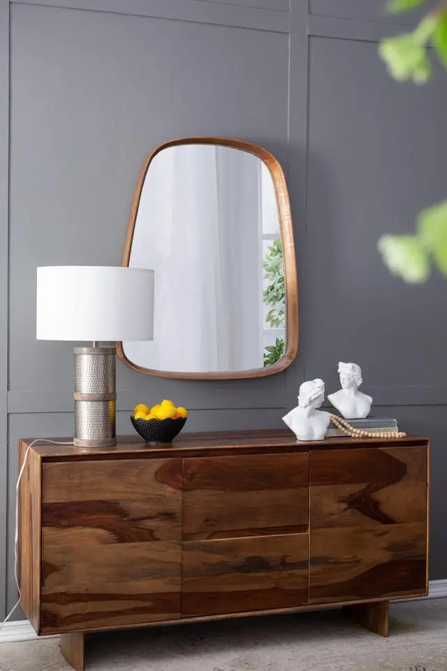 Alt view image 5 of 6 - D16x24.4" Hammered Iron Table Lamp with Mango Wood(Lamp Shade Assembly Required)