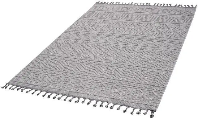 Alt view image 3 of 7 - Collection 4X6 White /Geometric Indoor/Outdoor Area Rug