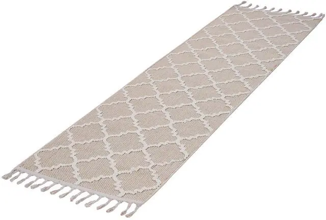 Alt view image 3 of 7 - Collection 2X8 Ivory /Trellis Indoor/Outdoor Area Rug