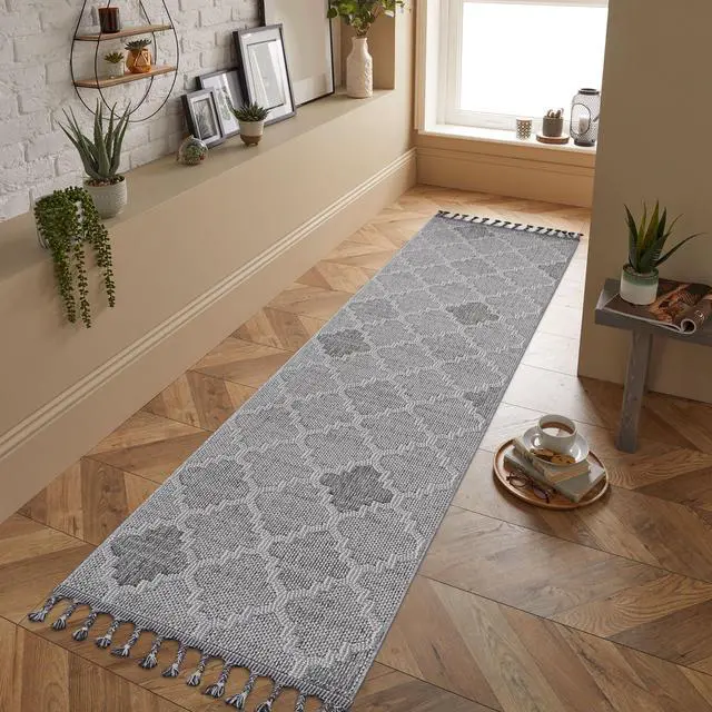 Main image of Collection 2X8 White/Grey /Trellis Indoor/Outdoor Area Rug