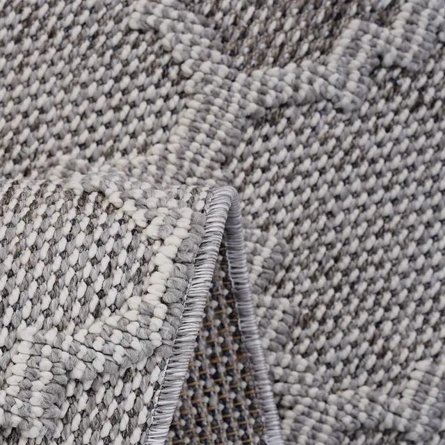 Alt view image 5 of 7 - Collection 2X8 White/Grey /Trellis Indoor/Outdoor Area Rug