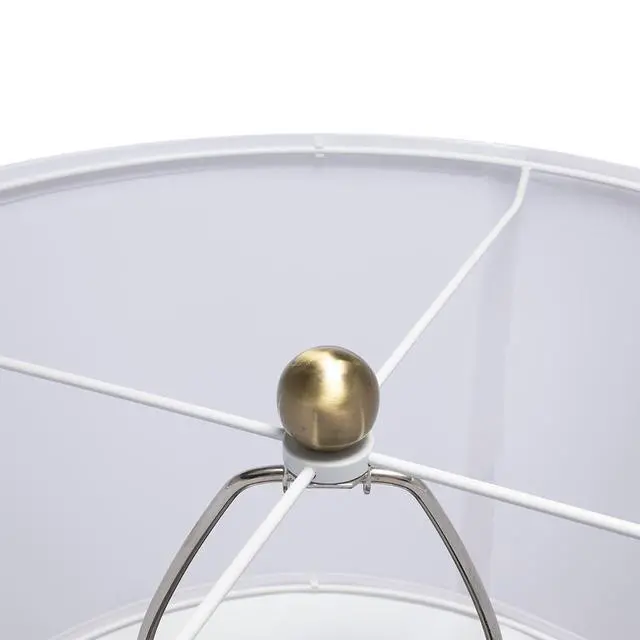 Alt view image 5 of 7 - D16x27.5" Gold Geode Shaped Table Lamp with White Drum Shade(Lamp Shade Assembly Required)