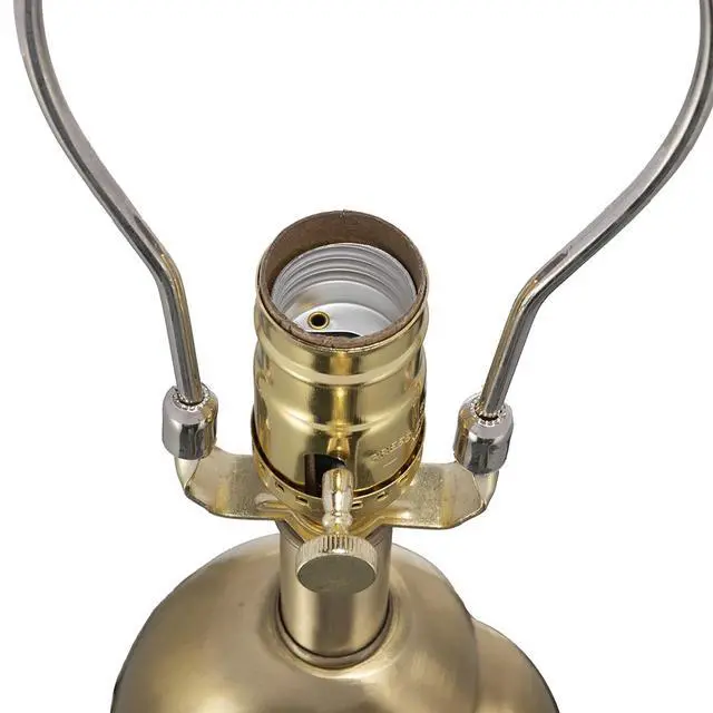Alt view image 7 of 7 - D16x27.5" Gold Geode Shaped Table Lamp with White Drum Shade(Lamp Shade Assembly Required)