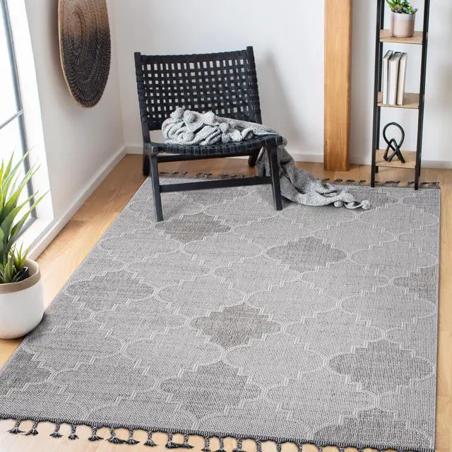 Main image of Collection 4X6 White/Grey /Trellis Indoor/Outdoor Area Rug