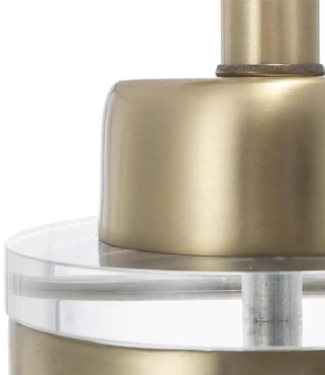 Alt view image 7 of 7 - D15x25.5" Gold and White Cylinder Table Lamp with Drum Shade(Lamp Shade Assembly Required)