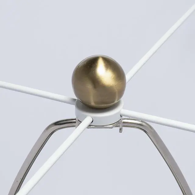 Alt view image 5 of 7 - D15x26" White and Gold Thin Pyramid Table Lamp with Drum Shade(Lamp Shade Assembly Required)