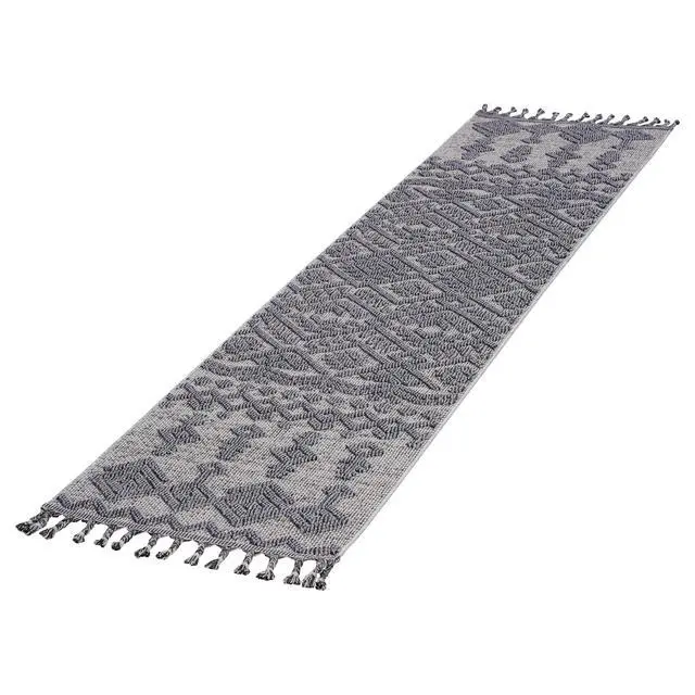 Alt view image 3 of 7 - Collection 2X8 White/Gray /Traditional Indoor/Outdoor Area Rug
