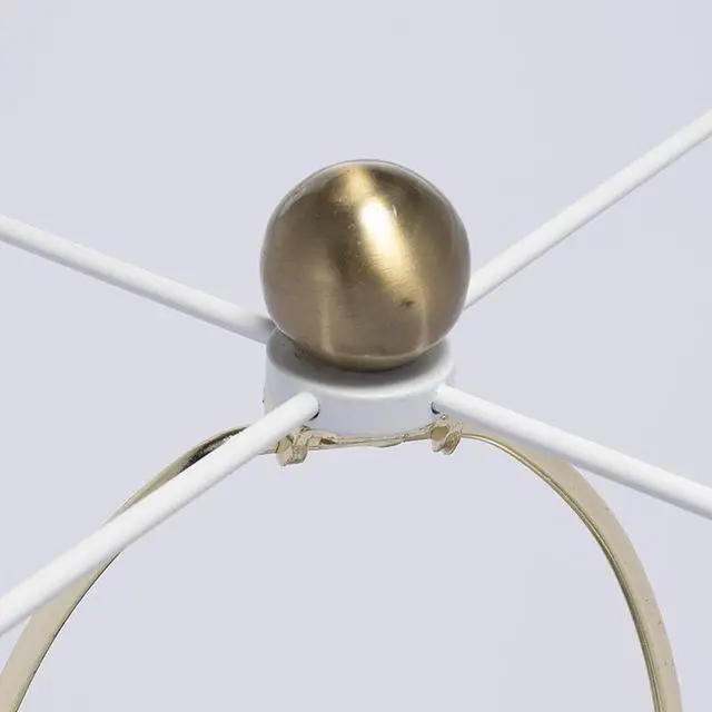 Alt view image 5 of 7 - D14x25.2" Gold Table Lamp with Agate Slice and White Drum Shade(Lamp Shade Assembly Required)