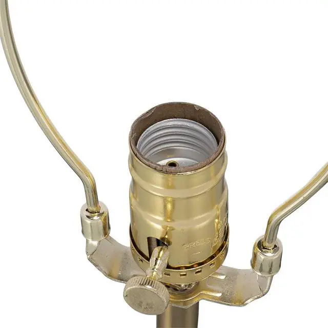 Alt view image 6 of 7 - D14x25.2" Gold Table Lamp with Agate Slice and White Drum Shade(Lamp Shade Assembly Required)