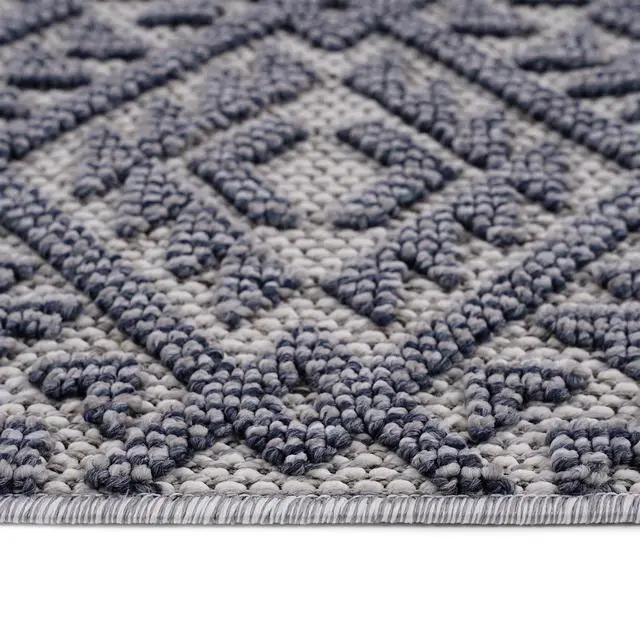 Alt view image 5 of 7 - Collection 2X8 White/Gray /Traditional Indoor/Outdoor Area Rug