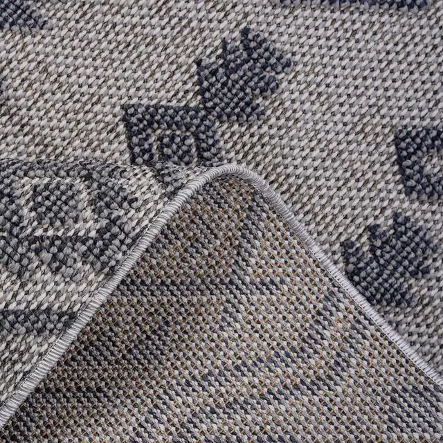 Alt view image 5 of 7 - Collection 5X7 White/Gray /Traditional Indoor/Outdoor Area Rug