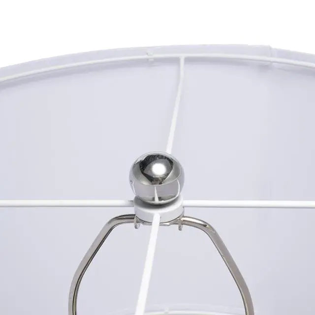 Alt view image 4 of 7 - D15x30.2" White and Bronze Marble Table Lamp with Glass Cylinder (Lamp Shade Assembly Required)