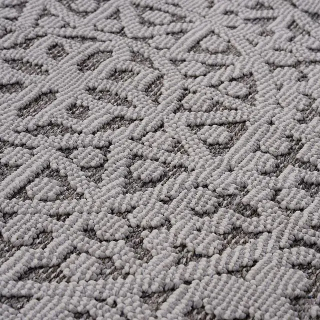 Alt view image 4 of 7 - Collection 8X10 Gray/White /Medallion Indoor/Outdoor Area Rug