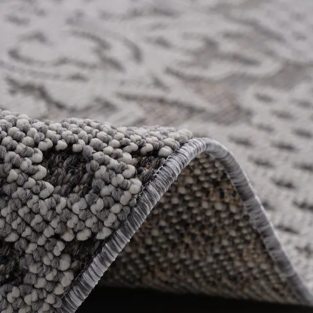 Alt view image 5 of 7 - Collection 8X10 Gray/White /Medallion Indoor/Outdoor Area Rug