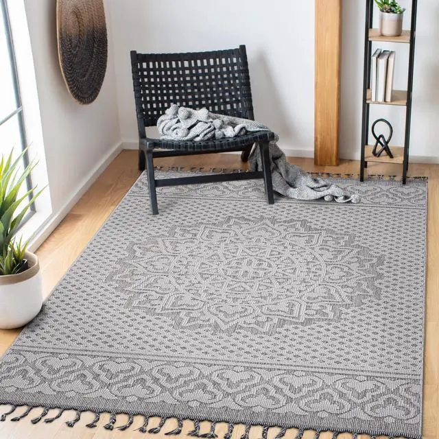 Main image of Collection 8X10 Gray/White /Medallion Indoor/Outdoor Area Rug