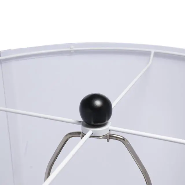 Alt view image 5 of 7 - D15x29.5" Black and White Table Lamp with Round Four Tiered Body (Lamp Shade Assembly Required)