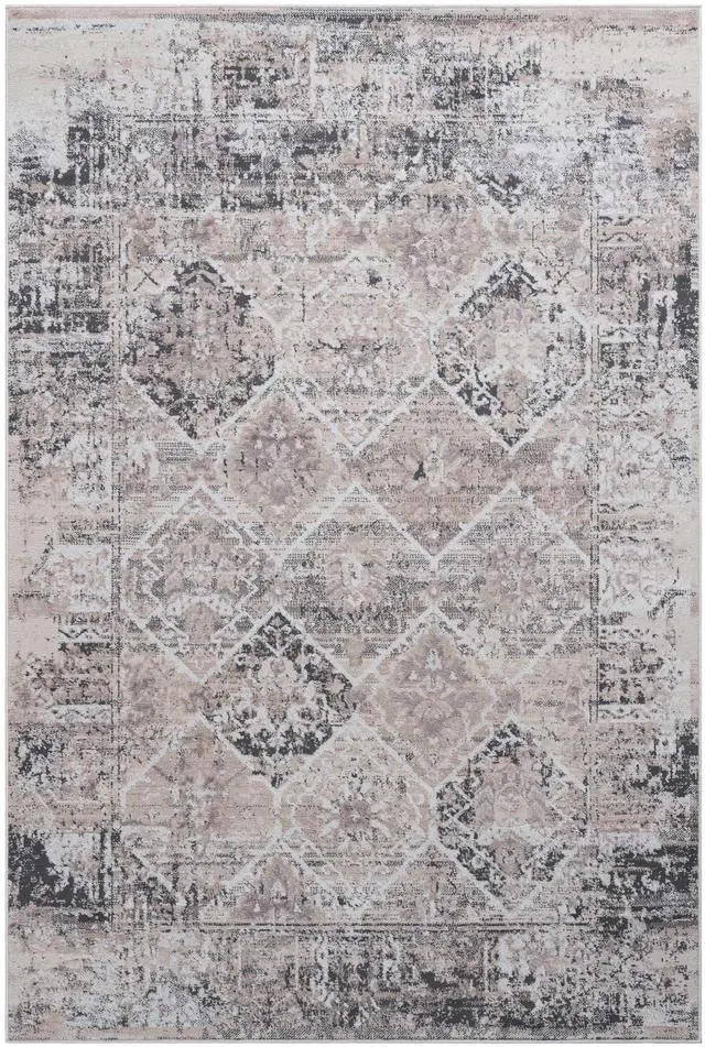 Alt view image 2 of 7 - Collection 8X10 Cream/Anthracite /Traditional Non-Shedding Living Room Bedroom Dining Home Office Stylish and Stain Resistant Area Rug