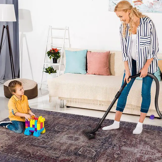 Alt view image 4 of 7 - 2'6''x10' Runner, Washable Rug, Low-Pile, Non-Slip, Non-Shedding, Foldable, Kid & Pet Friendly - Area Rugs for living room, bedroom, kitchen rug (Burgundy/Blue, 2'6''x10')