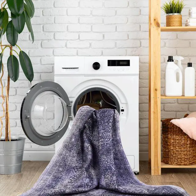 Alt view image 6 of 7 - Area Rug 6x9, Washable Rug, Low-Pile, Non-Slip, Non-Shedding, Foldable, Kid & Pet Friendly - Area Rugs for living room, bedroom, kitchen (Anthracite, 6' x 9')