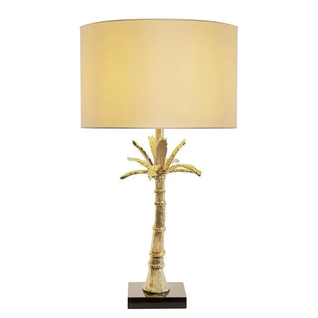 Alt view image 2 of 6 - D16x31" Leaf Lamp with Marble Base, Gold (Lamp Shade Assembly Required)