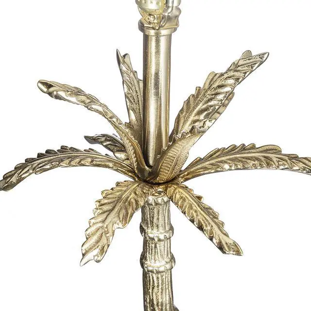 Alt view image 6 of 6 - D16x31" Leaf Lamp with Marble Base, Gold (Lamp Shade Assembly Required)
