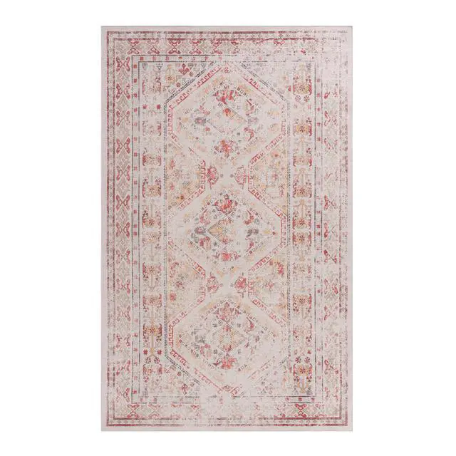 Alt view image 2 of 7 - 6x9 Area Rugs, Washable Rug, Low-Pile, Non-Slip, Non-Shedding, Foldable, Kid & Pet Friendly - Area Rugs for living room, bedroom, kitchen (Beige, 6' x 9')