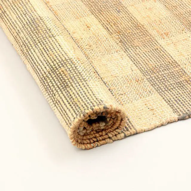 Alt view image 2 of 6 - Area Rug, Jute Rug, Durable Gray Plaid Rug, 5X7 ft