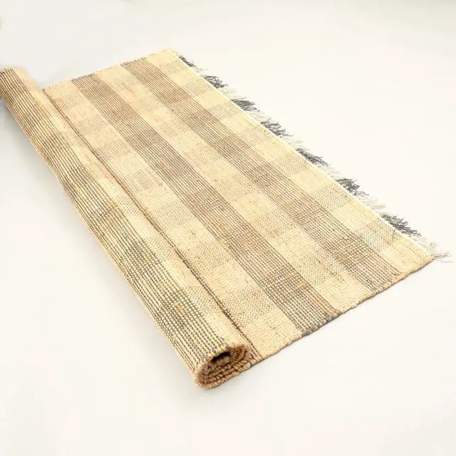 Alt view image 3 of 6 - Area Rug, Jute Rug, Durable Gray Plaid Rug, 5X7 ft