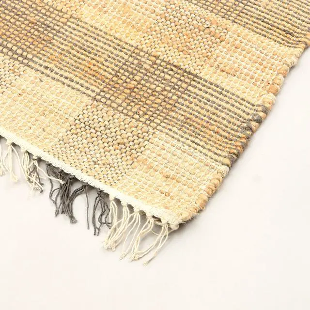 Alt view image 5 of 6 - Area Rug, Jute Rug, Durable Gray Plaid Rug, 5X7 ft