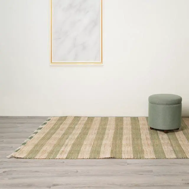 Alt view image 6 of 6 - Area Rug, Jute Rug, Durable Dark Brown Plaid Rug, 5X7 ft