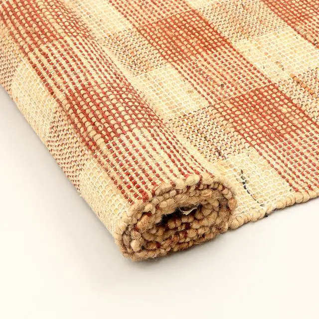 Alt view image 5 of 7 - Area Rug, Jute Rug, Durable Dark Brown Plaid Rug, 6X9 ft