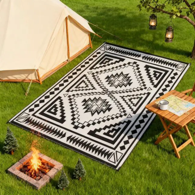 Main image of Outdoor Rug,Reversible Outdoor Rug, Waterproof Plastic Straw with Carry Bag