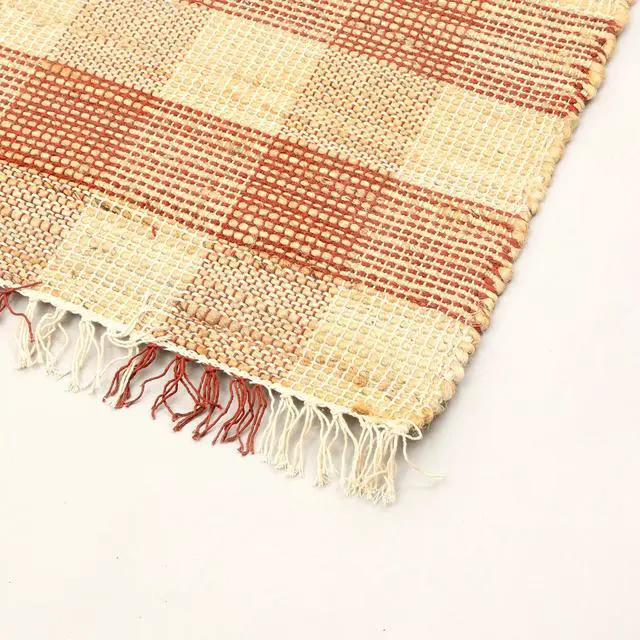 Alt view image 2 of 7 - Area Rug, Jute Rug, Durable Dark Brown Plaid Rug, 6X9 ft