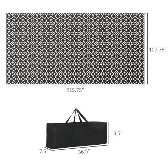 Alt view image 3 of 7 - Patio Rug,Reversible Outdoor Rug Carpet RV Camping Rugs with Carry Bag