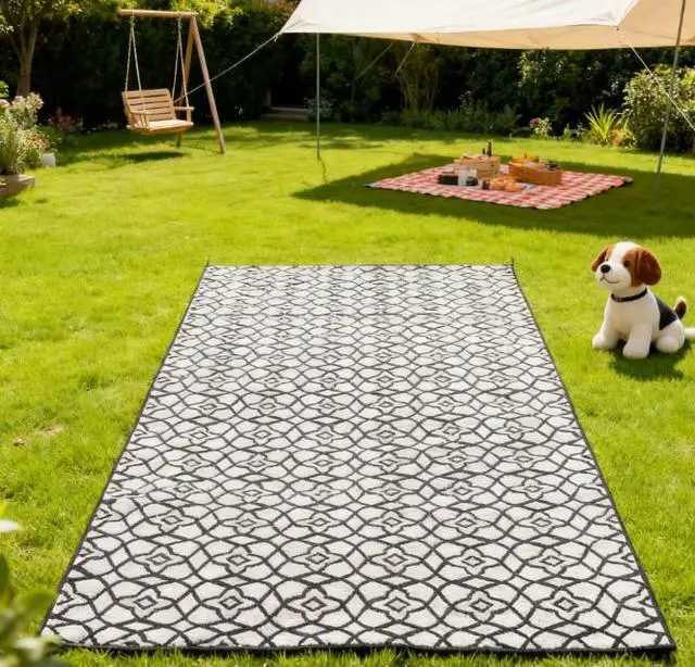 Alt view image 4 of 7 - Patio Rug,Reversible Outdoor Rug Carpet RV Camping Rugs with Carry Bag