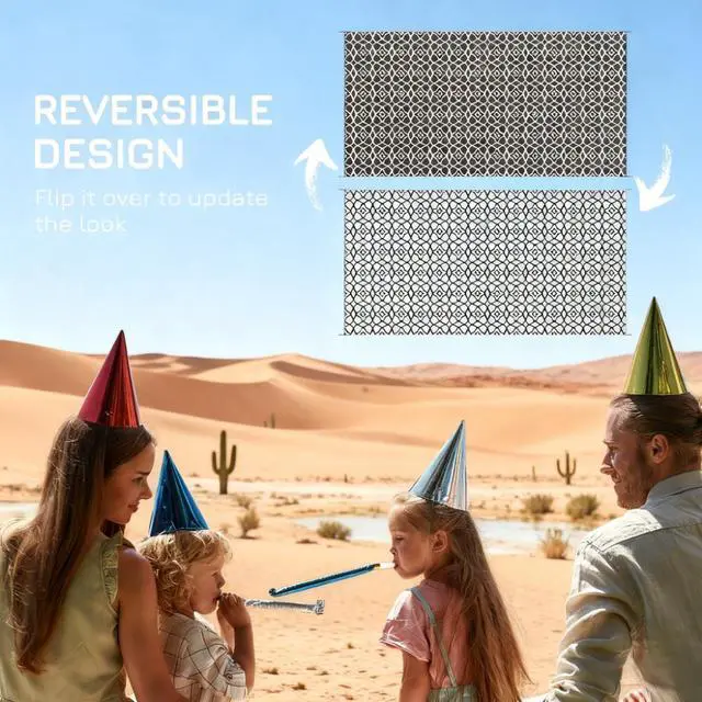 Alt view image 6 of 7 - Patio Rug,Reversible Outdoor Rug Carpet RV Camping Rugs with Carry Bag