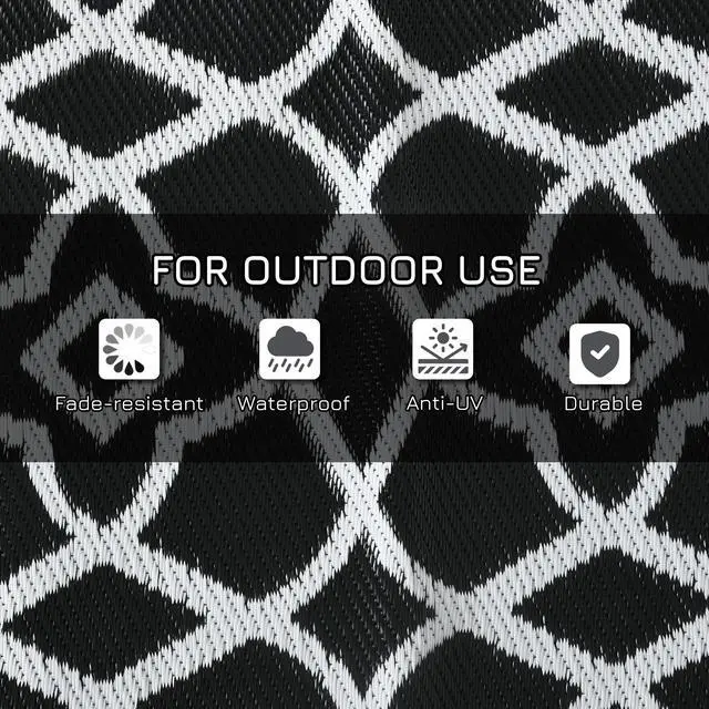 Alt view image 7 of 7 - Patio Rug,Reversible Outdoor Rug Carpet RV Camping Rugs with Carry Bag