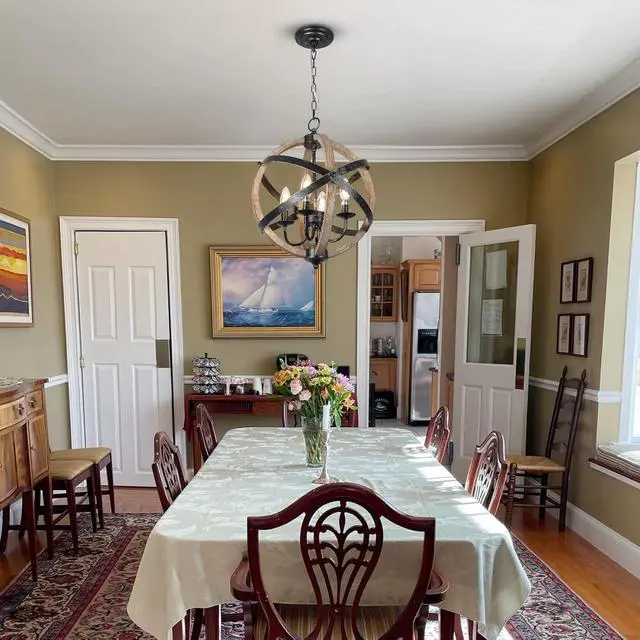 Alt view image 3 of 7 - Farmhouse Chandelier Light Fixtures?4-Light Dining Room Light Fixtures Height Adjustable?Rustic Wood Light Fixtures Ceiling Hanging for Kitchen, Living Room, Hallway, Bedroom, Foyer Entryway