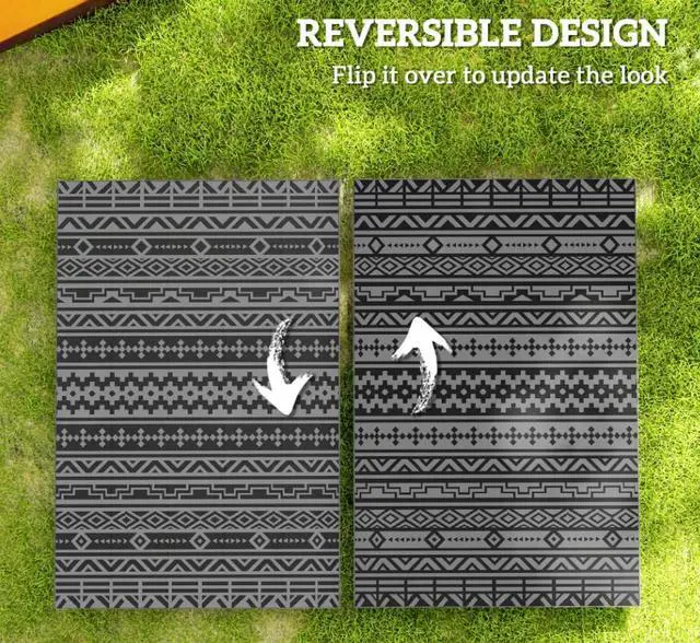Alt view image 7 of 7 - Outdoor Rug,Reversible Outdoor Rug, Waterproof Plastic Straw with Carry Bag
