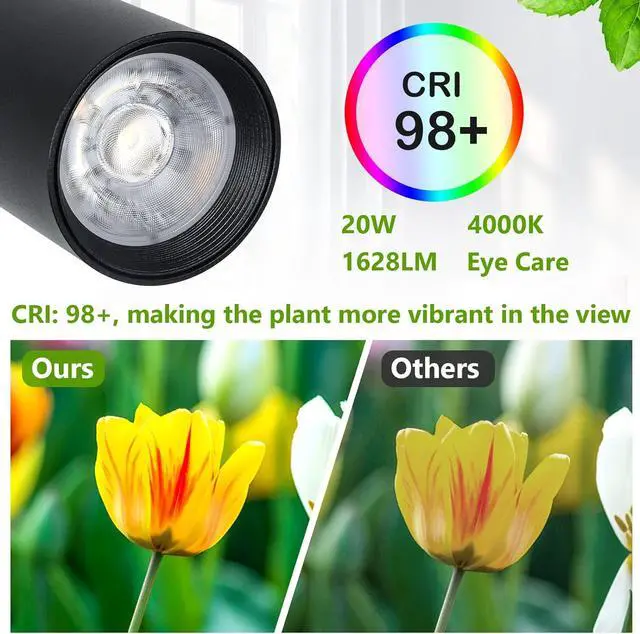 Alt view image 6 of 7 - Grow Lights Stand for indoor Plants Full Spectrum Tall Plant Light for indoor Growing with 20W Cob Plant Light Bulb,4/8/12H Timer, Led Growth Floor Lamp for Large Plant Seedling(6 Level Height)